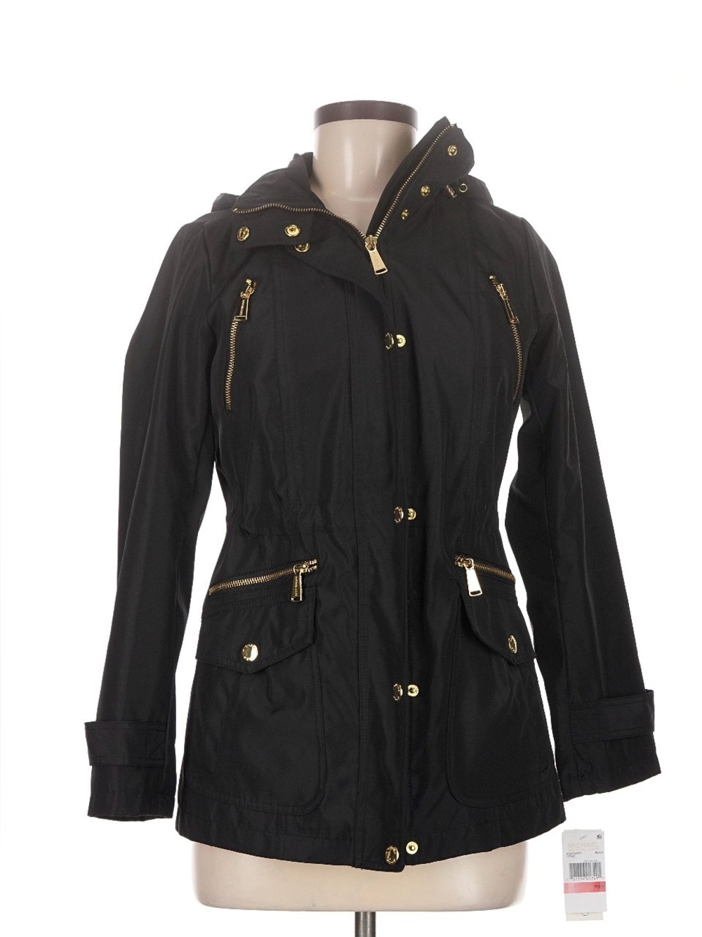 Michael Kors Women’s navy blue Hooded Anorak Jacket with Gold Hardware